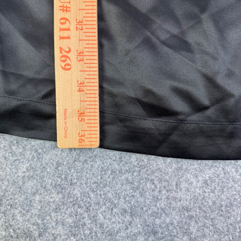 Brooks Brothers Black Satin 100% SILK Tunic Shift Dress Bow Tassels Size 6 - Picture 6 of 7